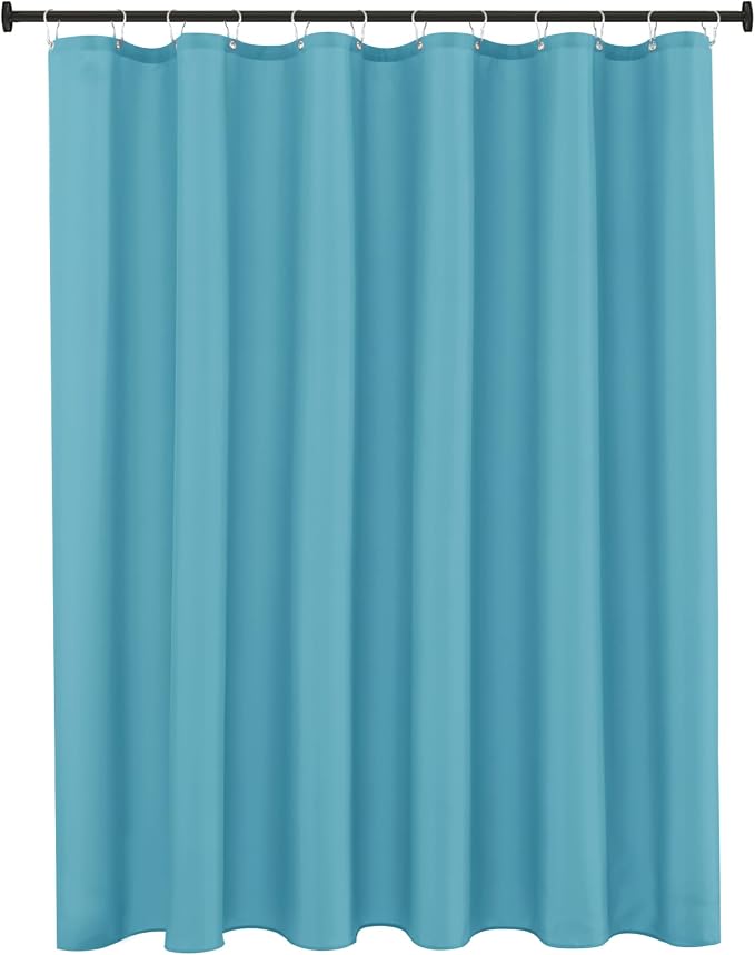 Biscaynebay Quality Fabric Shower Curtain Liners 72 Inch by 72 Inch, Blue Water Resistant Bathroom Curtains Rust Resistant Grommets & Weighted Bottom Hem Machine Washable