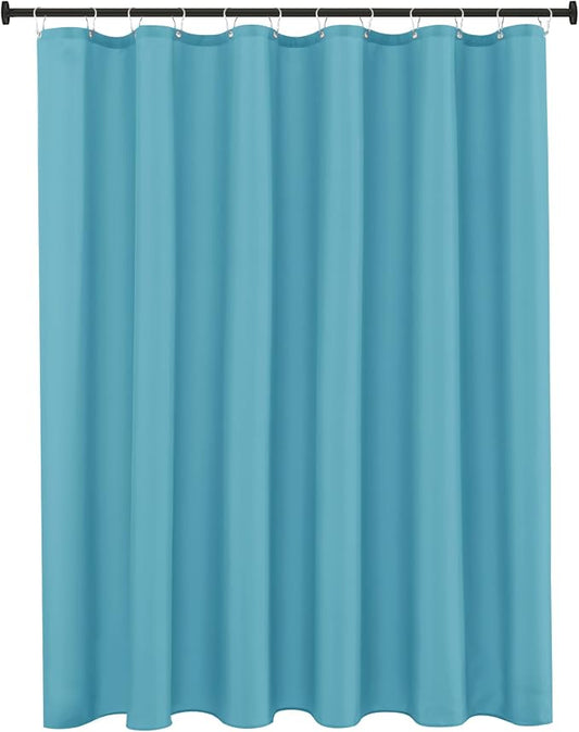 Biscaynebay Quality Fabric Shower Curtain Liners 72 Inch by 72 Inch, Blue Water Resistant Bathroom Curtains Rust Resistant Grommets & Weighted Bottom Hem Machine Washable