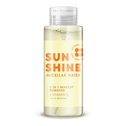 My Beauty Spot Micellar Water for All Skin Types with Vitamin C, 3 in 1 Micellar Water Makeup Remover, 16.9 FL OZ, Hydrating Facial Cleanser Eye Makeup Remover