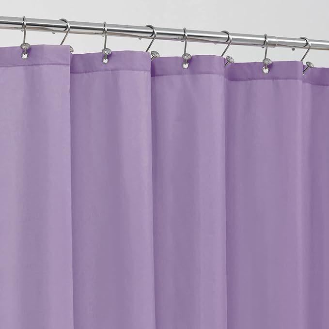 ALYVIA SPRING Lavender Purple Fabric Shower Curtain Liner Waterproof - Soft & Light-Weight Cloth Shower Liner with 3 Magnets, Hotel Quality & Machine Washable - Standard Size 72x72, Lavender
