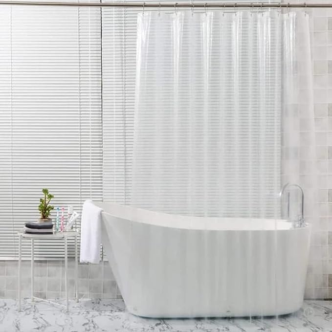 PEVA 4G Clear Shower Curtain Super Durable Plastic 72 Length, Weighted Standard 70 x 72, Bathroom Shower Curtain Liners with 3 Magnet