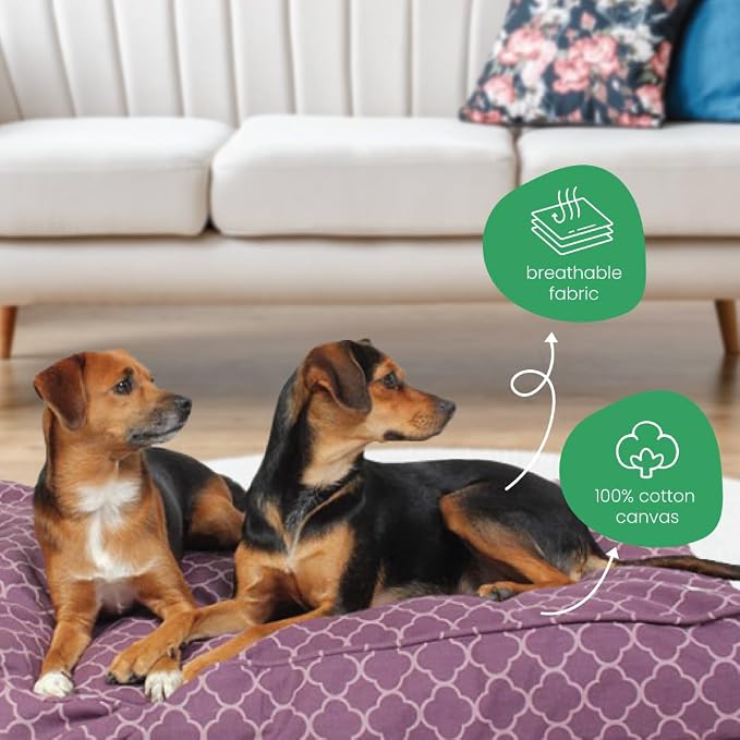 Molly Mutt Medium to Large Dog Bed Cover - Royals Print - Measures 27”X36”X5’’ - 100% Cotton - Durable - Breathable - Sustainable - Machine Washable Dog Bed Cover