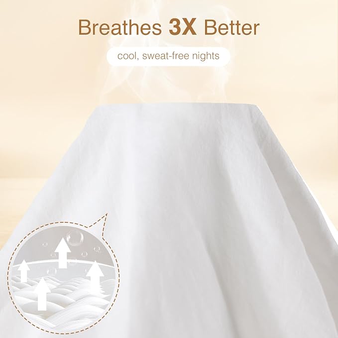 SONORO KATE 100% French Linen Duvet Cover Full Size, Soft Breathable for Hot Sleepers, Moisture Wicking & Durable Cover Set - Zipper Closure & 4 Corner Ties Duvet Covers 3 Piece (White,Full)