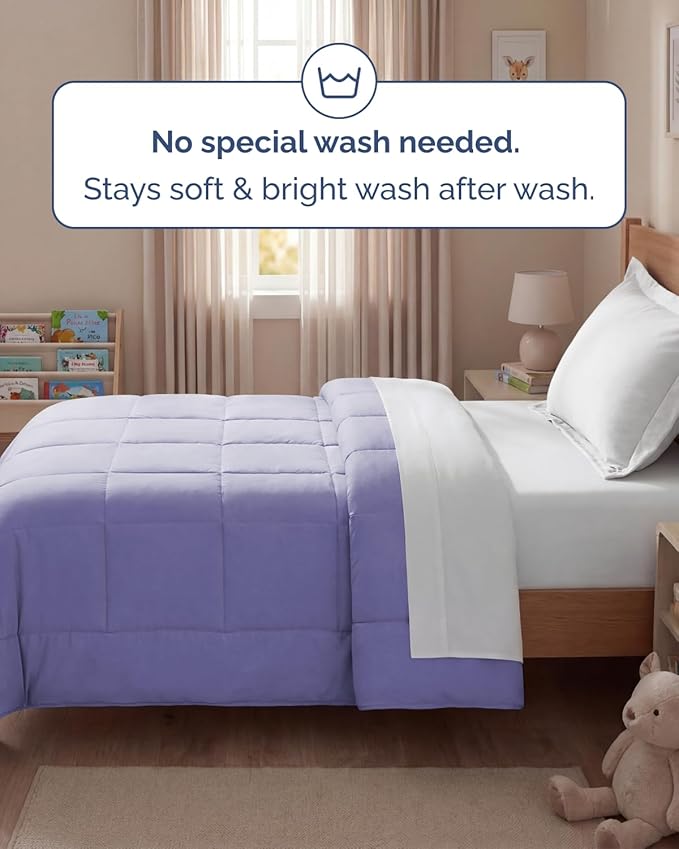 Twin Size, Lavender Alternative Down Comforter - Warm, Lightweight & Breathable Hotel Quality Bedding Set for Men, Women, Kids & Teens - All Season Oversized Cooling Microfiber Duvet Insert Comforter
