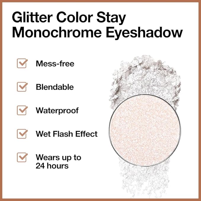 Beige White Monochrome Shimmer Eyeshadow Palette Makeup,Long Lasting Naturing-Looking Lightweight Glitter Single Eyeshadow,Neutral Powde Eye Shadow for Older Women