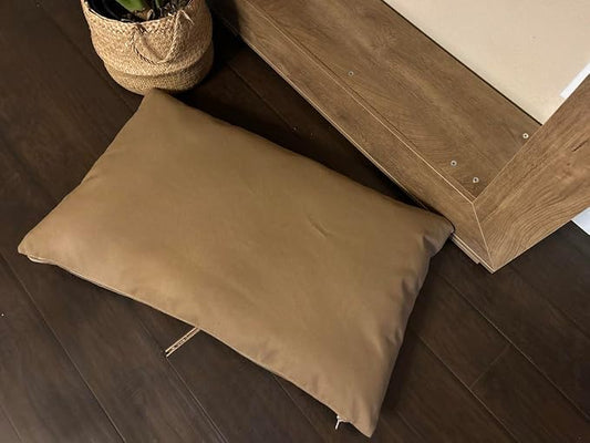 Natural Cotton Canvas Dog Bed – Raw Cotton Filled Pet Cushion Insert, Breathable Eco-Friendly Dog Mattress, Durable Washable Cover with Zipper (Medium Brown, X Large 53"x36"x5")