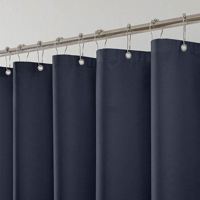 1 Pack Water-Repellent Fabric Shower Curtain Liner - Hotel Quality Machine Washable, 3 Heavy-Duty Magnets with Rustproof Grommets & Weighted Hem, Standard Size 72x78in Blue