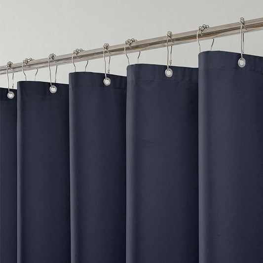 1 Pack Water-Repellent Fabric Shower Curtain Liner - Hotel Quality Machine Washable, 3 Heavy-Duty Magnets with Rustproof Grommets & Weighted Hem, Standard Size 72x72in Blue