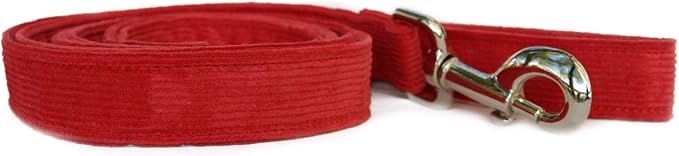 The Good Dog Company- Hemp Corduroy SIX FT Dog LEASHES Available in 9 Colors (Rust, Marigold, Bronze, Avocado, Blue, Plum, Pink, Red, Black) Sold in 1”, ¾”, ½” Widths (1 Inch Width, Red)