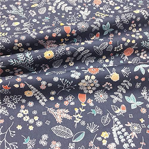 TAOSON 100% Cotton 300 Thread Count Body Pillow Cover Pillowcase Pillow Protector Cushion Cover with Zippers Only Cover No Insert (Navy Gray/Grey Flower Leaves,21"x54") Fits 20 x 54