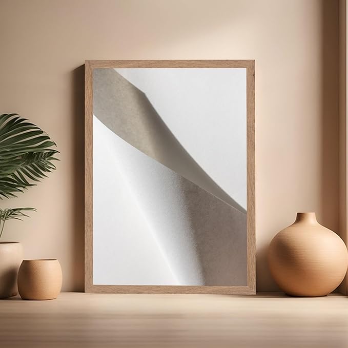 Monem Art Minimalist Folded Paper Abstract Print - Scandinavian Neutral Texture Art Poster - Wall Decor for Living Room, Bedroom or Office - 16x20 Beige Framed Wall Art by Mareike Bohmer