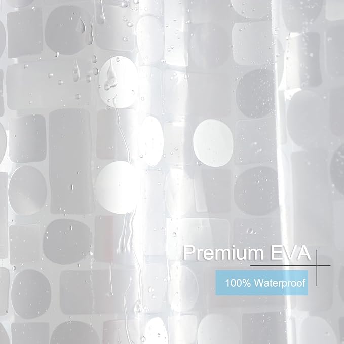 Shower Curtain Liner 70 x 74 Inches, 8G Semi Sheer Vinyl Bath Shower Liners, Heavy Duty, Geometric