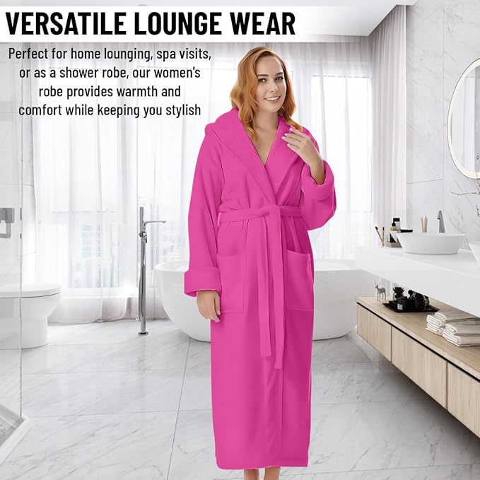 KAHAF COLLECTION Cotton Terry Robes for Women and Men, Terry Shawl Collar Bathrobe, ONE SIZE - UNISEX Men & Women Spa Robe