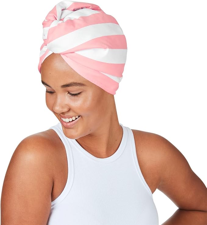 Dock & Bay Turban Hair Towel - for Home & the Beach - Super Absorbent, Quick Dry - Cabana Light - Malibu Pink, One Size