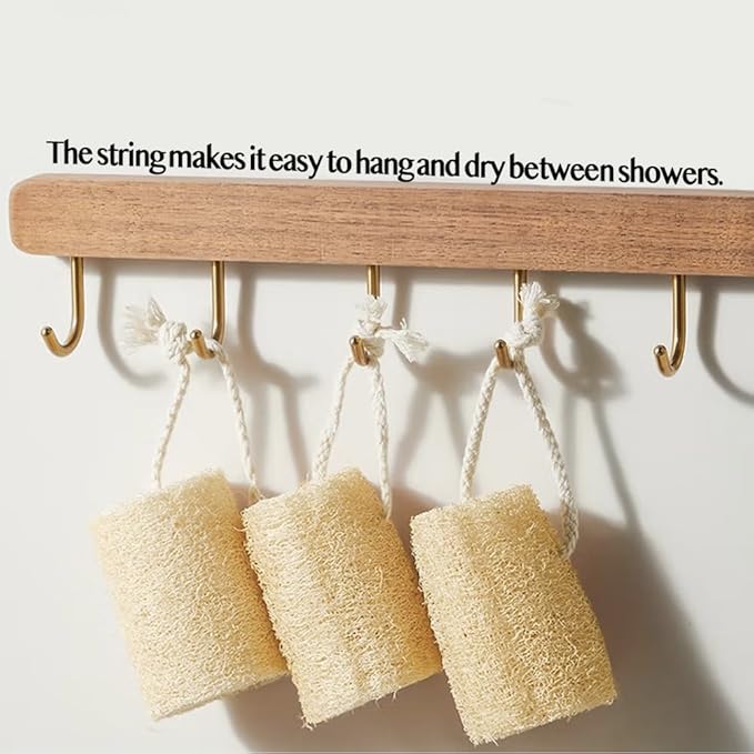 4 Pack 5" Natural Loofah Sponge Organic Bath LoofahExfoliating Body Scrubber 5" Economical Organic Luffa for Women and Men in Shower (4 Pack)