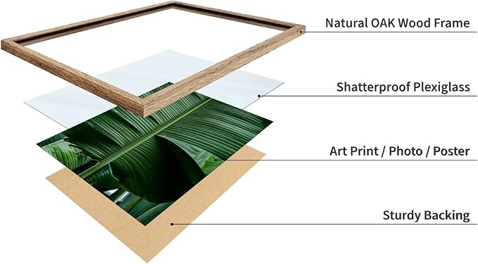Monem Art Tropical Banana Leaf Photography Print - Minimalist Botanical Nature Poster - Wall Decor for Living Room, Bedroom or Office - 8x10 Beige Framed Wall Art by Mareike Bohmer