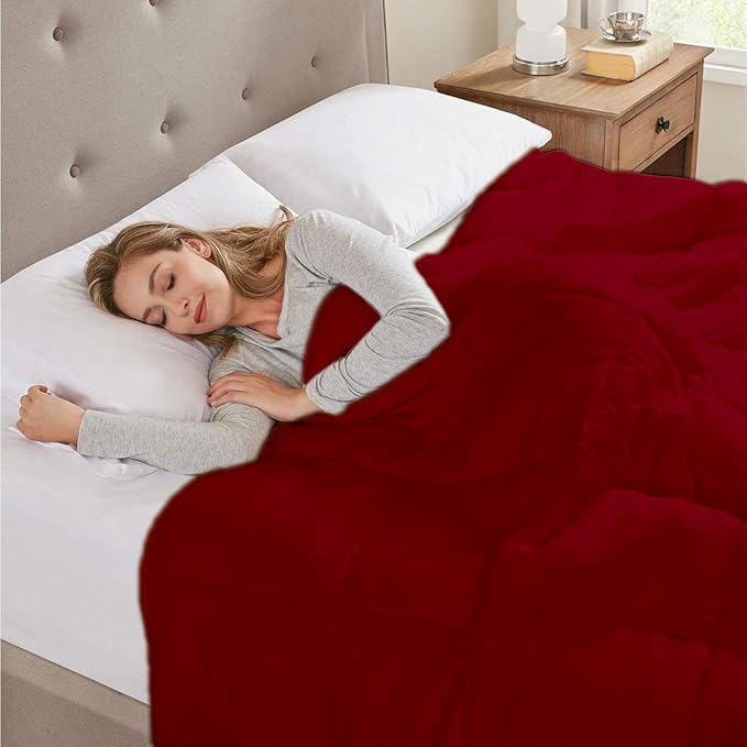 All Season Hypoallergenic Luxurious Down Alternative Cotton Comforter, Ultra-Soft 750 Fill-Power Oversized Queen Size Measures 98" x 98", Burgundy