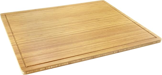 BambooMN Bamboo Burner Cover Cutting Board - 3 Ply - Extra Large - Grooved/Flat (30" x 24" x 0.75") - 1 Piece