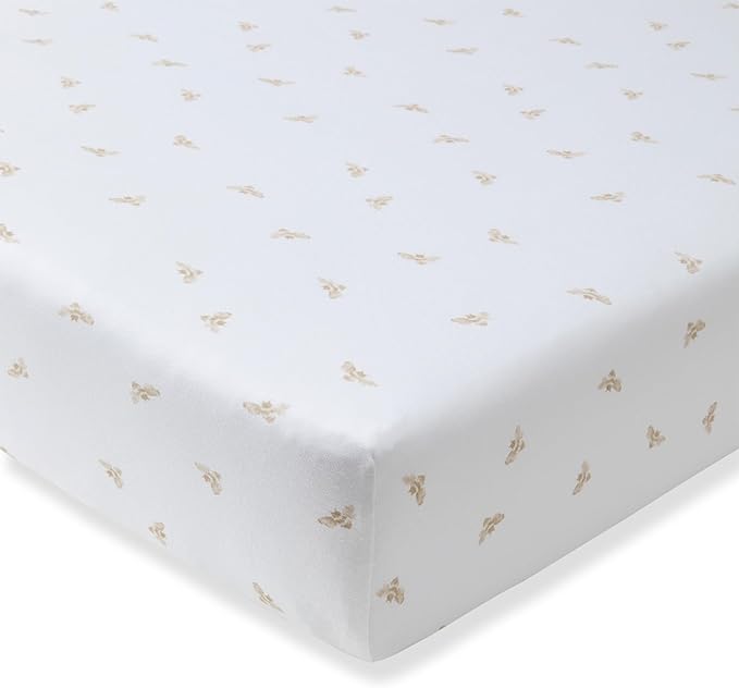 Burt's Bees Baby Organic Cotton Fitted Crib Sheet, Breathable Baby Bedding, Infant and Toddler Bed Sheet for Boys and Girls