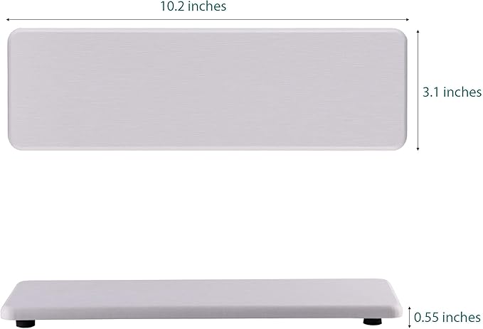 NiuYichee 2 Pcs Water Absorbing Stone Trays, Kitchen/Bathroom Sink Soap Dish, Diatomite Tray Used for Hand Soap & Cosmetic Bottles in The Modern Home, 3.15" W x 10.2" L, White