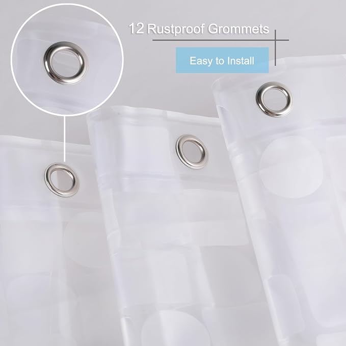 Shower Curtain Liner 72 x 78 Inch, 8G Thick EVA Waterproof Heavy Duty Extra Long Shower Liner 78 inch for Bathroom,Geometric
