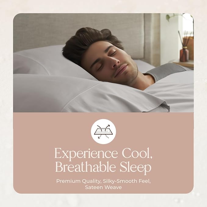100% Organic Cotton Pillow Cases Standard Size Set of 2-100% Cotton Pillowcases GOTS Certified 300 Thread Count -Naturally Cooling Comfortable Breathable & Soft Pillow Cases (Classic Grey, Standard)