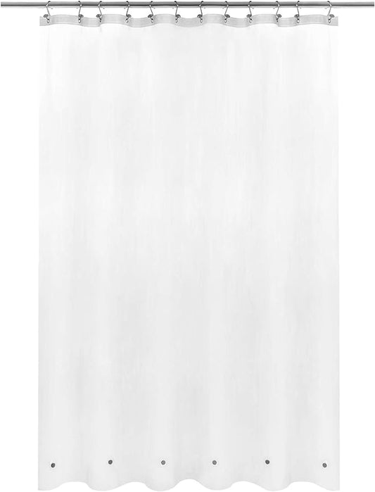 Barossa Design Long Shower Curtain Liner with 6 Magnets - 72" x 78", Waterproof PEVA Shower Liner for Bath Tub, PVC Free, Metal Grommets - Frost, 72x78