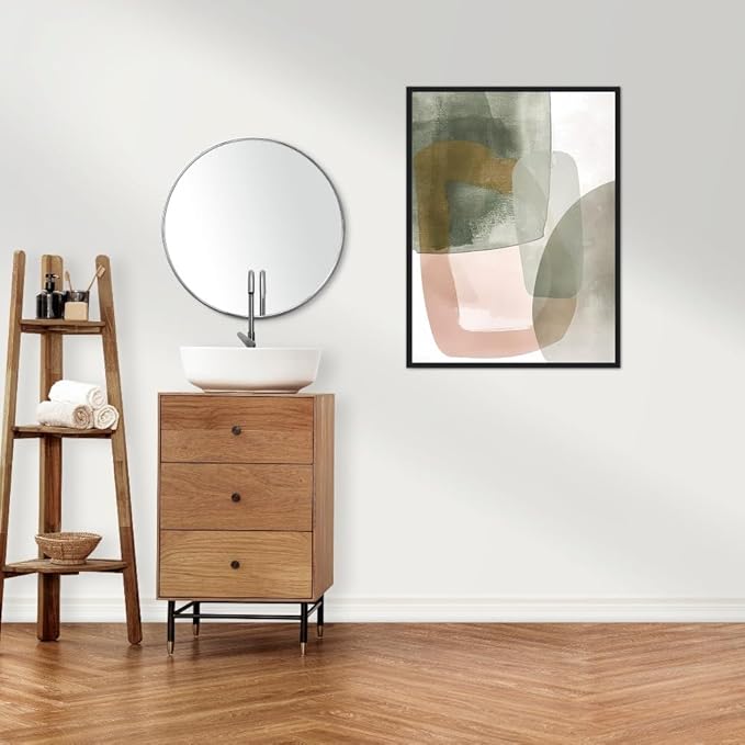 Moonow7 Soft Elegance Abstract Poster, Minimalist Neutral-Toned Wall Art for Living Room, Bedroom, or Office, Unframed Size 30x40 cm / 12x16″
