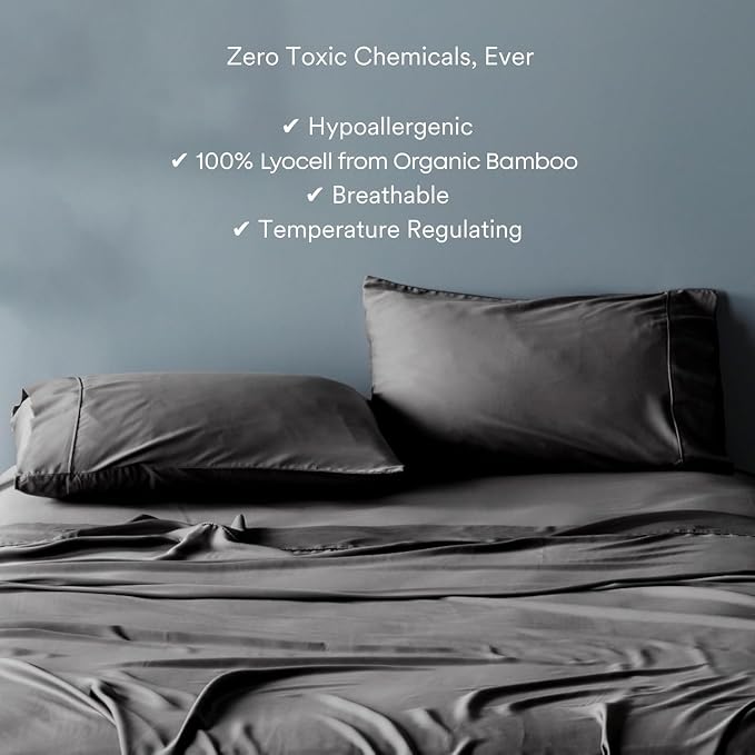 ettitude 100% Lyocell Organic King Pillowcase Set of 2, Slate Gray | Cooling Sateen Pillowcases with Envelope Closure for Hot Sleepers or Sensitive Skin, Hypoallergenic, Sustainable, OEKO-TEX