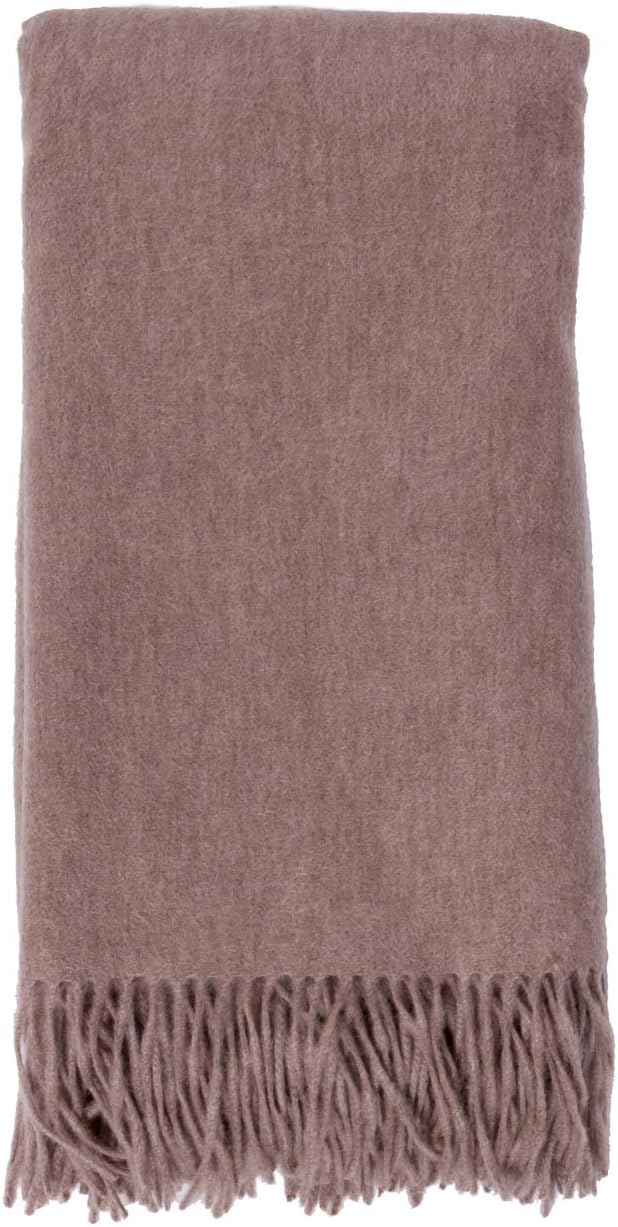 Alashan Cashmere Blend Ripple Finish - Woven Cashmere Throw Blanket - Mushroom