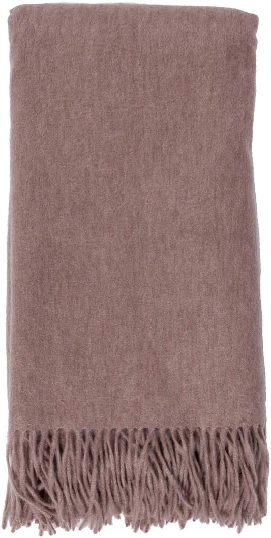 Alashan Cashmere Blend Ripple Finish - Woven Cashmere Throw Blanket - Mushroom