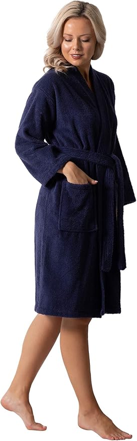 Luxurious Turkish Terry Kimono Collar Super-Soft Terry Absorbent Bathrobes for Women