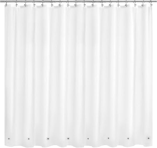 Mrs Awesome Extra Wide Frosted Shower Curtain Liner with 8 Magnets, 108x72 Premium Flexible Sturdy Plastic Shower Curtain for Bathroom, Waterproof, Frost