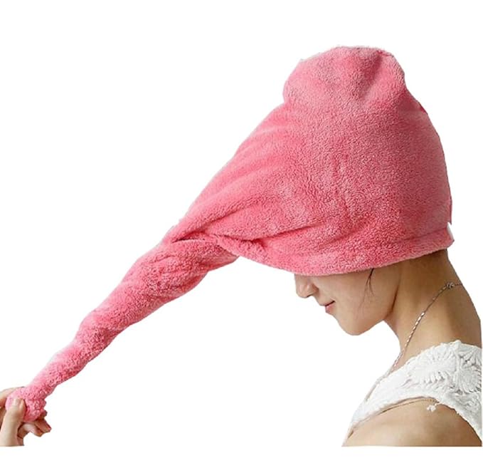 YYXR Microfiber Hair Drying Towel Ultra Absorbent Twist Hair Turban Drying Cap Hair Wrap (Yellow)