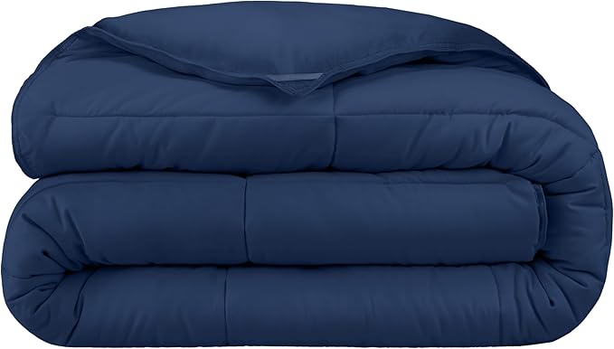 Bare Home Duvet Insert Comforter - Twin/Twin Extra Long - 8 Duvet Loops - Goose Down Alternative - Ultra-Soft - Premium 1800 Series - All Season Warmth - Bedding Comforter (Twin/Twin XL, Dark Blue)