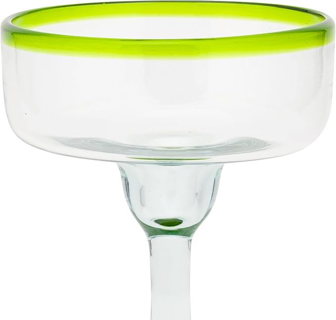 10 Strawberry Street Lime Rim Mexican Glassware, Margarita, Set of 4