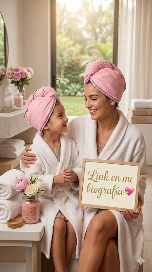 Luxury Microfiber Hair Towel Wrap for Women – Quick Dry, Anti-Frizz, Lightweight, Soft Hair Turban for Wet Hair (Pink)