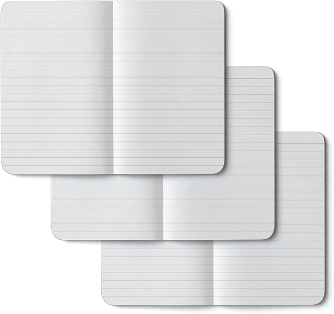 Eco Books Small Pocket Notebook Pack – 3.5 x 5.5 In., 48Page Lined Paper Mini Notebooks Made with FSCCertified Recycled Paper – 80# Kraft Paper Cover, 60# Interior Pages – Kraft Paper Notebooks by