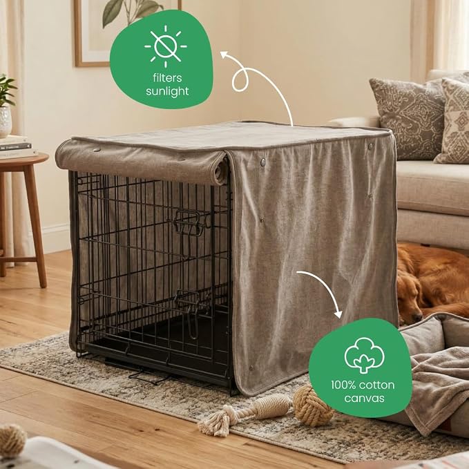 Molly Mutt Jupiter Dog Crate Cover, GOTS-Certified 100% Organic Cotton Canvas Cover for Dog or Puppy Kennel and Cage, Washable, Free of Harmful Chemicals, XXX-Large, Fits 54"x37"x45" Crate
