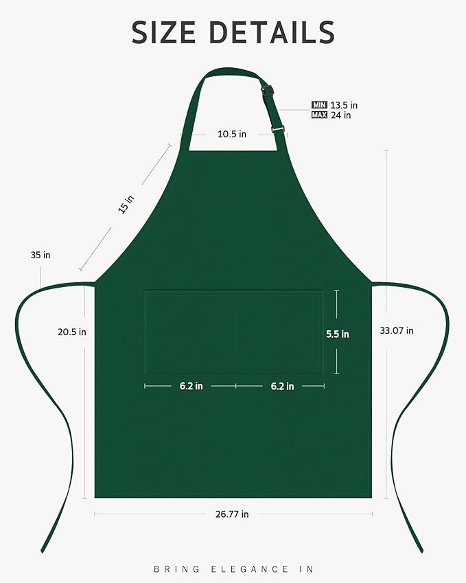 Syntus Chef Apron for Men Women Kitchen Cooking Apron with Pockets, Adjustable Bib Aprons Stain Resistant