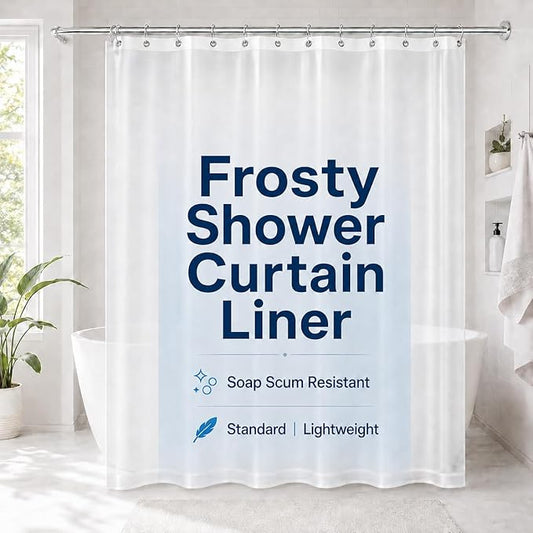TreeLen Hotel Collection Shower Curtain Liner,Eco-Friendly PEVA Plastic 10Gauge 72" x 72" Shower Curtain Liner with Magnets, Weighted,Waterproof