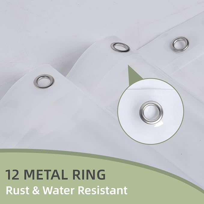 Shower Curtain Liner Clear - PEVA Waterproof Shower Curtain Liner with Plastic Hooks and Rustproof Grommets, Lightweight Standard - 72x72 (Clear Standard)