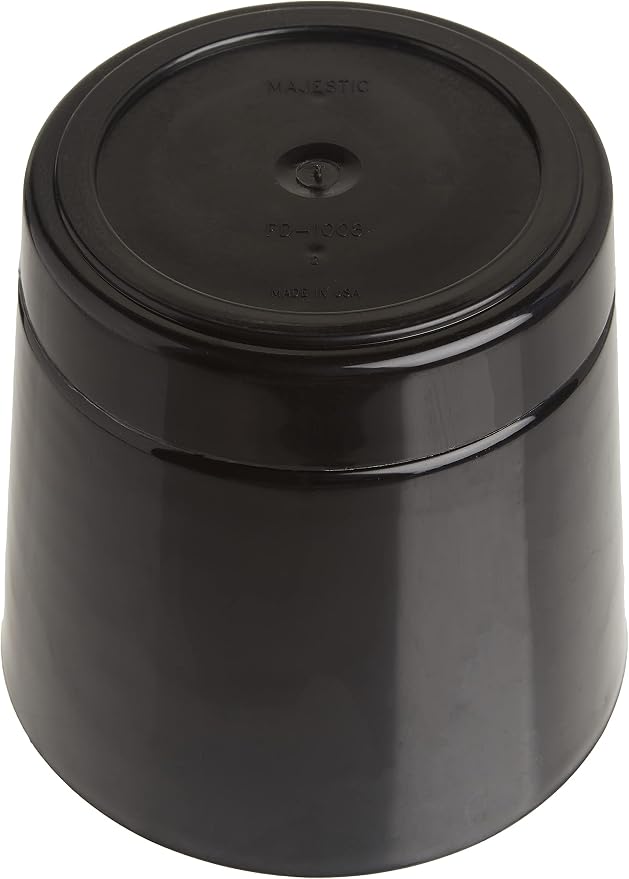 Novelty Majestic Full Depth Round Cylinder Pot, Glossy Black, 8-Inch (10088) (Pack of 2)