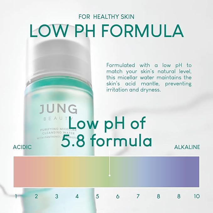 Jung Beauty Purifying Micellar Cleansing Water Makeup Remover with Panthenol and Probiotics Gentle Hydrating Face Cleanser for Sensitive Skin Non Stripping K Beauty Skincare 200ml 6.76 fl oz