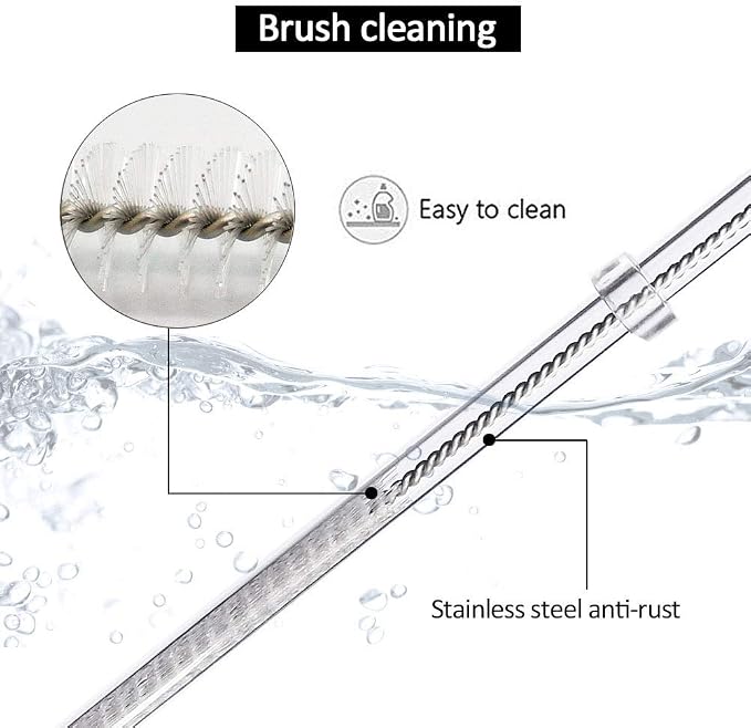 ZYTC Reusable Drinking Straws, Replacement Straws for 20-30oz Yeti Tumblers | Tritan meterial , Set of 8 with 2 Cleaning Brushes