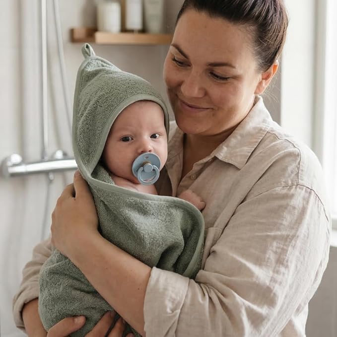 Hooded Baby Towels – 100% Organic Cotton Baby Bath Towels – Baby Boyl Newborn Essentials - Super-Soft and Absorbent.(Roman Green)