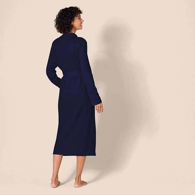 Amazon Essentials Women's Lightweight Waffle Full-Length Bath Robe with Pockets (Available in Plus Size)