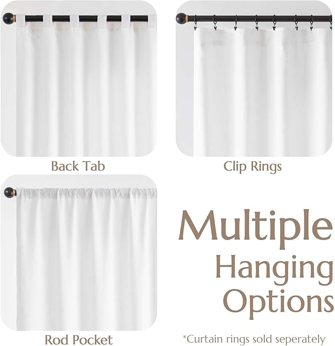 jinchan White Linen Curtains with Privacy Lining 96 inch Lined Curtains for Closet Door Small Window Living Room Bathroom Neutral Farmhouse Cottage Core Light Filtering Rod Pocket Back Tab 2 Panels