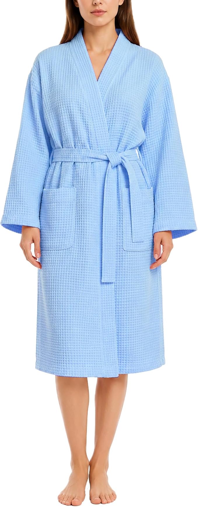 Lightweight Waffle Robe - Soft Cotton Bathrobe Spa Bathrobe for Daily Wear Home & Hotel