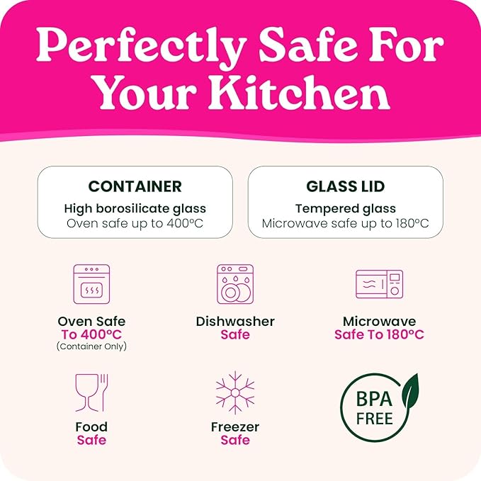 6-Pack Glass Food Storage Containers with Clear-Top Bamboo Lids – Plastic Free 27 Oz Glass Meal Prep Containers for Lunch, Eco Friendly Airtight Food Storage, Microwave & Freezer Safe